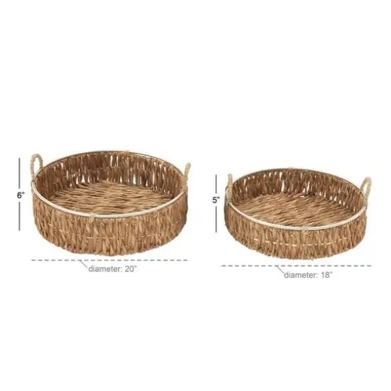 Brown Sea Grass Coastal Style Tray Set {8}