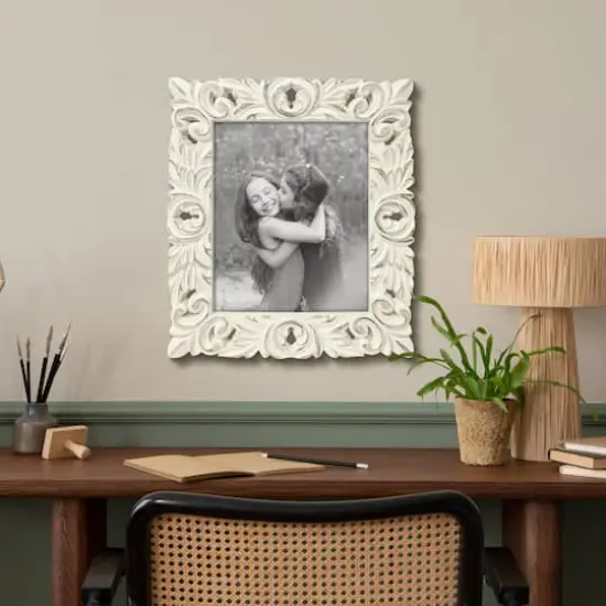 Expressions&trade; Whitewash Fleur-De-Lis Frame by Studio D&eacute;cor&reg; {3}