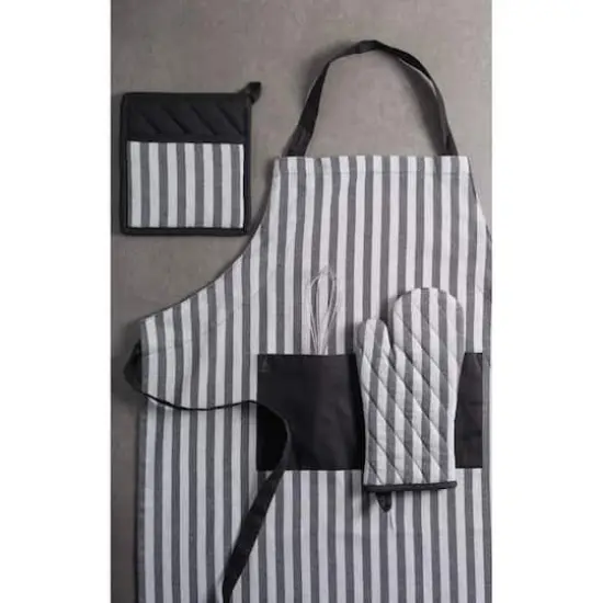 Black & White Stripe Chef Apron {5}