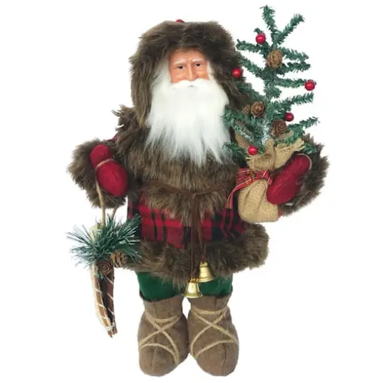 Santa's Workshop 15" Plaid Canoe Woodsman Claus {1}