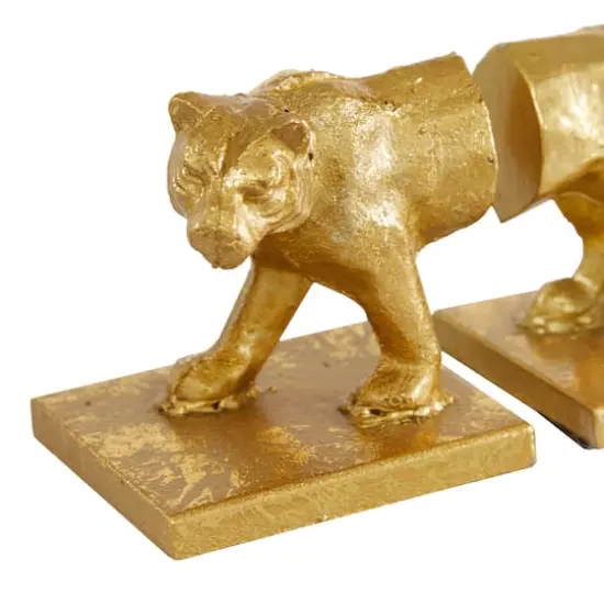 5" Gold Iron Cougar Glam Bookends {5}