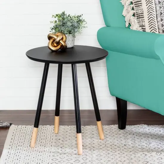 Honey Can Do Black Round End Table {3}