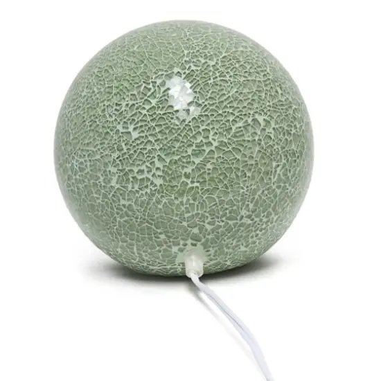 Simple Designs 8" Sage Green Mosaic Stone Ball Table Lamp {9}