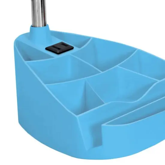 LimeLights 18.5" Gooseneck Desk Lamp with Tablet Stand and Charging Outlet Blue {6}
