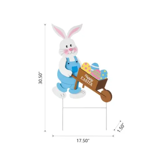 Glitzhome&reg; 30.5" Easter Bunny Cart Wooden D&eacute;cor {8}