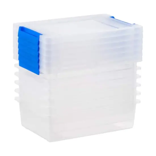 Iris&reg; 2.4 Qt. Latching Storage Totes, Clear, Set of 6 {7}