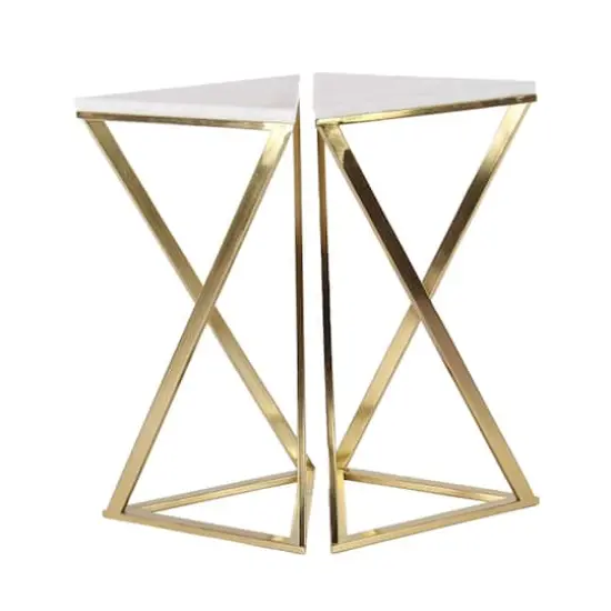 2ft. Gold Marble Contemporary Accent Table, 2ct. {1}