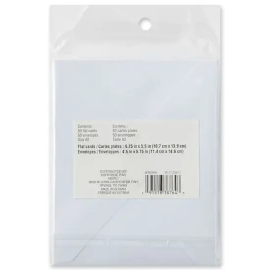 50 Sets of White Flat Cards & Envelopes by Recollections&trade;, 4.25" x 5.5" {6}