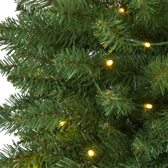 3ft. Pre-Lit Green Mountain Pine Artificial Christmas Tree, Clear LED Lights {4}