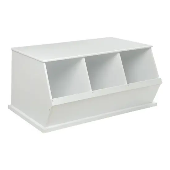 Badger Basket 3 Bin Stackable Storage Cubby White {1}
