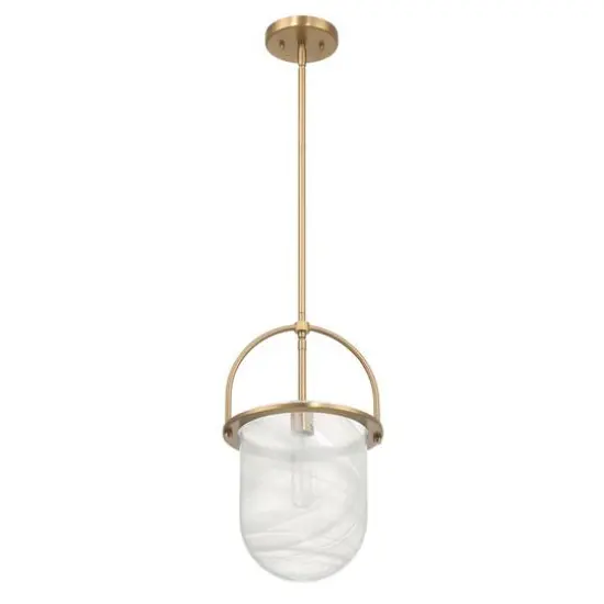 Hello Honey&reg; Beatrice Gold & White Mid-Century Modern Handmade Marbleized Glass & Metal Ceiling Light {13}