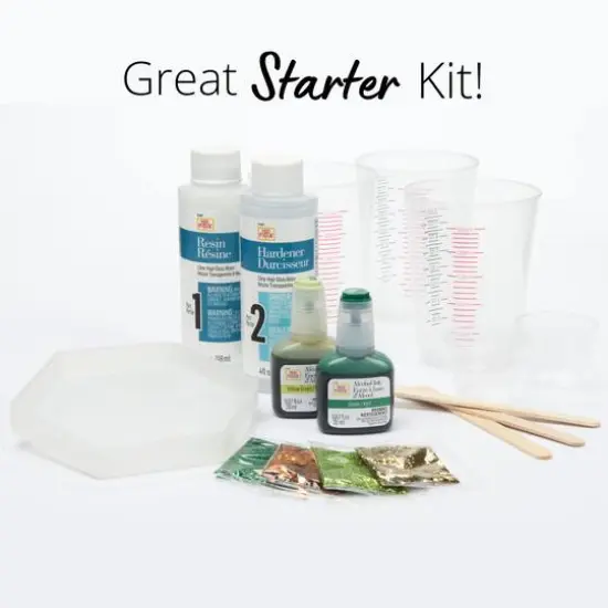 Mod Podge&reg; Green & Gold Do-It-Yourself Hexagon Coaster Kit {4}