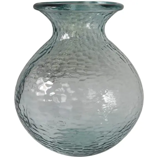 13" Clear Recycled Glass Vase {4}