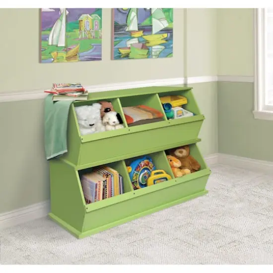 Badger Basket 3 Bin Stackable Storage Cubby Sage {4}