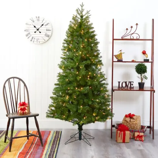 6.5ft. Pre-Lit Vancouver Spruce Artificial Christmas Tree, Warm White LED Lights {7}