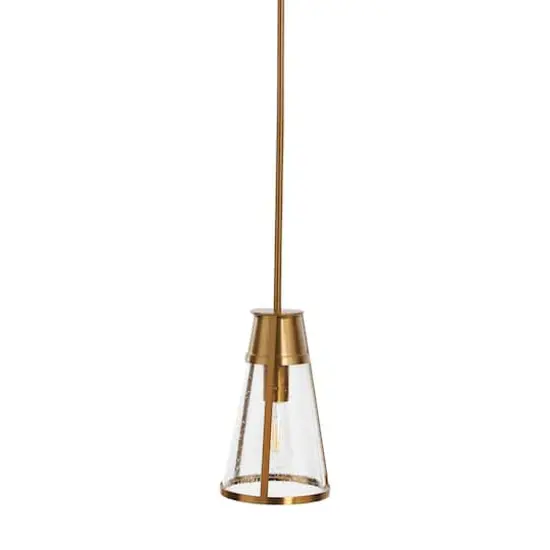 Hello Honey&reg; Robert Stevenson Lighting Jaxon Metal & Seedy Glass Ceiling Light Brushed Gold {1}