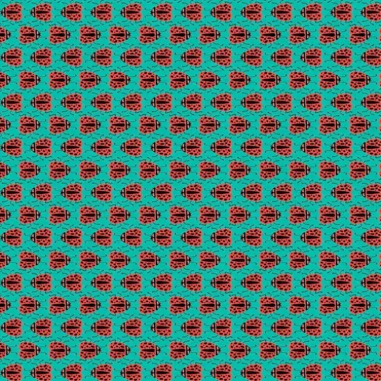 Fabric Editions Turquoise Ladybug Cotton Fabric {1}