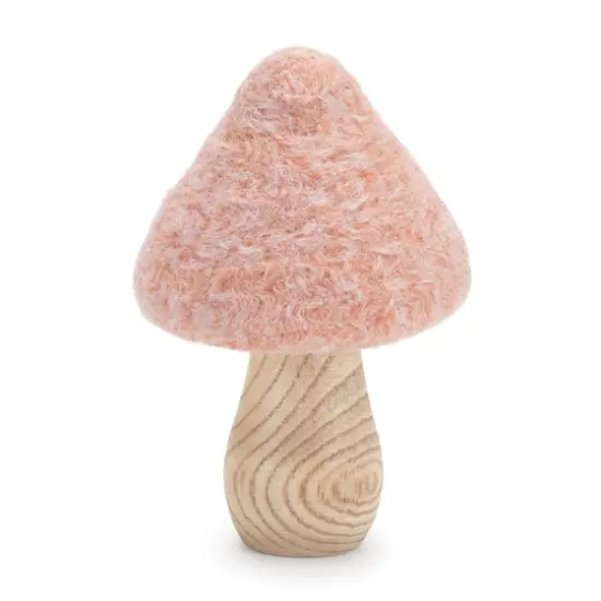 4.25" Felt & Wood Mushroom D&eacute;cor Set {7}