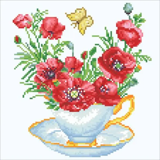 Diamond Dotz&reg; Teatime Poppies Diamond Painting Kit {3}