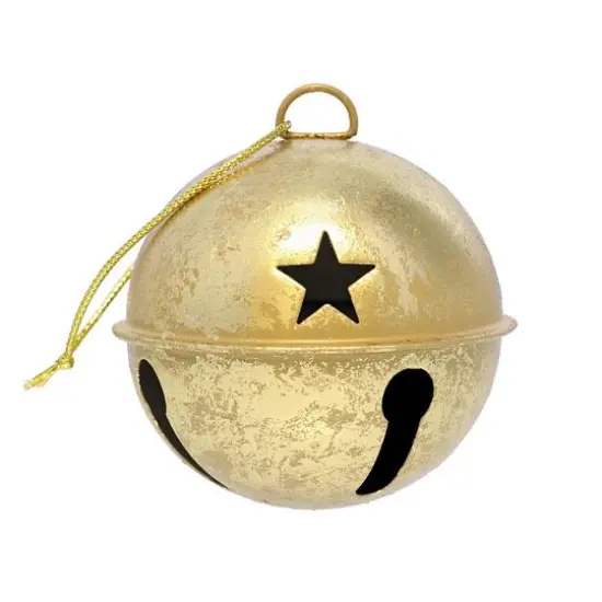 Haute Decor 6ct. 3.5" Gold Foil Jingle Bell Ornaments {3}
