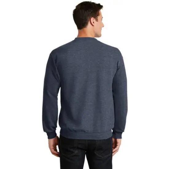 Port & Company&reg; Brights Core Fleece Crewneck Sweatshirt Heather Navy {6}