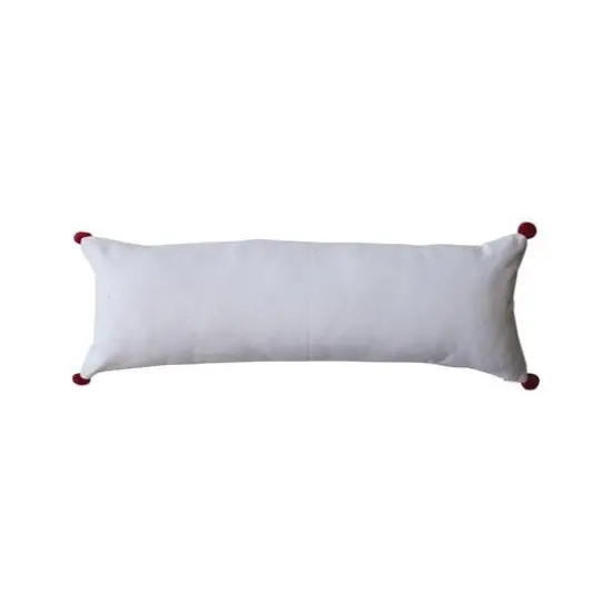 Hello Honey&reg; Red & White Merry Woven Cotton Lumbar Pillow {4}