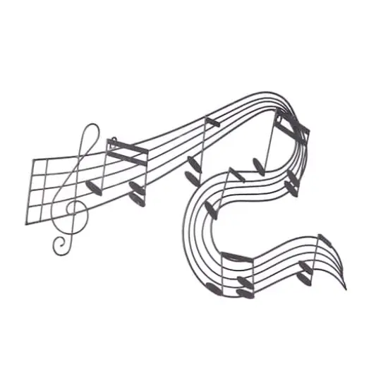 Black Metal Traditional Wall Decor, 33" x 19" {3}