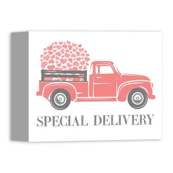 Valentine Heart Special Delivery Truck Canvas Wall Art {3}