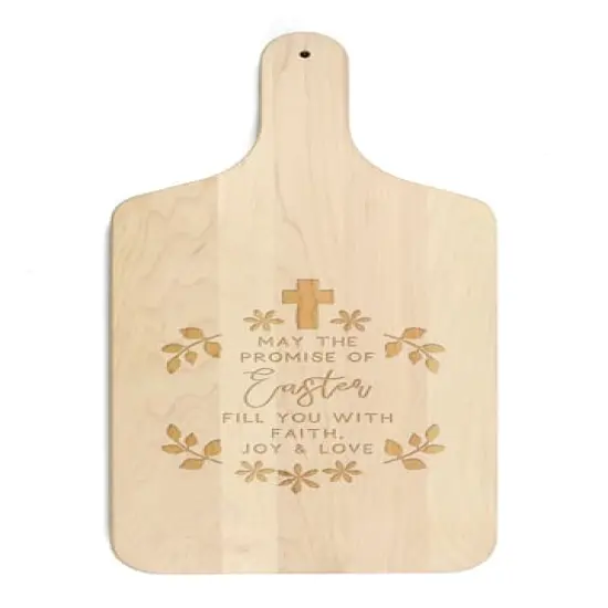 The Promise of Easter 8" x 17" Maple Paddle Cutting Board {1}