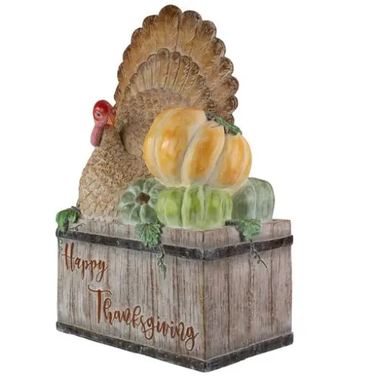 20" Turkey & Pumpkins Happy Thanksgiving Decoration {5}