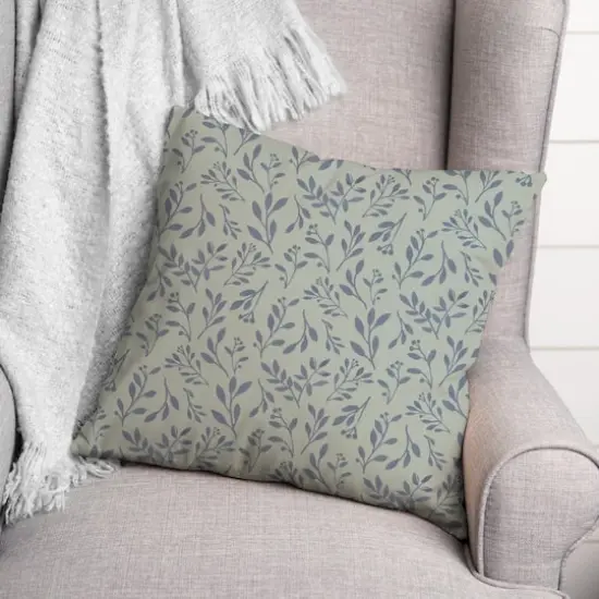 Delicate Floral Throw Pillow Green {3}