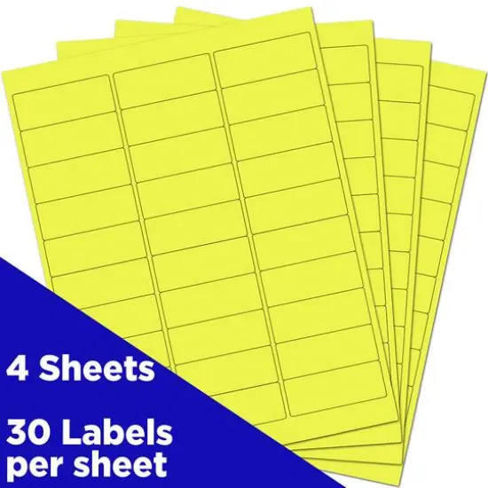 JAM Paper Standard Mailing Return Address Labels Neon Yellow {4}