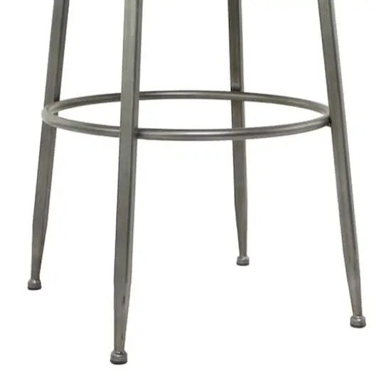 30" Gray Metal Industrial Counter Stool {5}