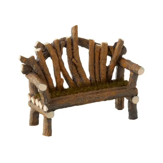 Mini Wooden Bench with Moss by Make Market&reg; {1}