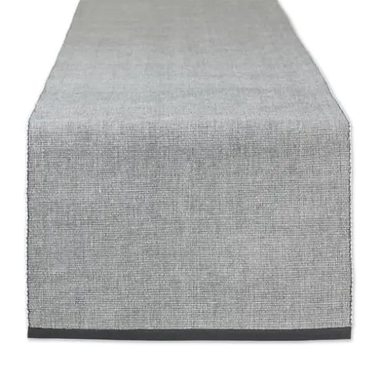 DII&reg; 72" Chambray Ribbed Cotton Table Runner Stone {2}
