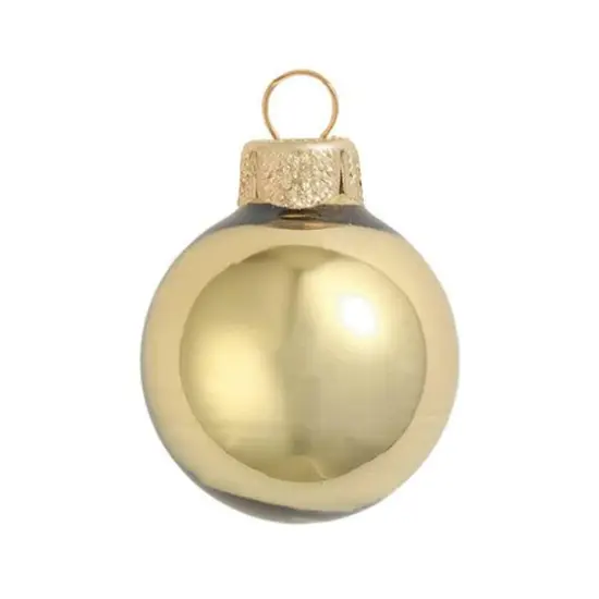 2ct. 6" Shiny Glass Ball Ornaments Gold Shiny {1}
