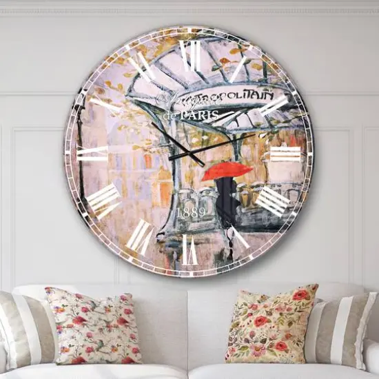 Designart 'Love In Paris Iv French Country Wall Clock {3}