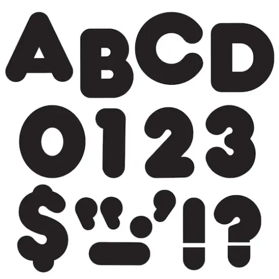 4" Casual Uppercase Ready Letters&reg; Jet Black {1}