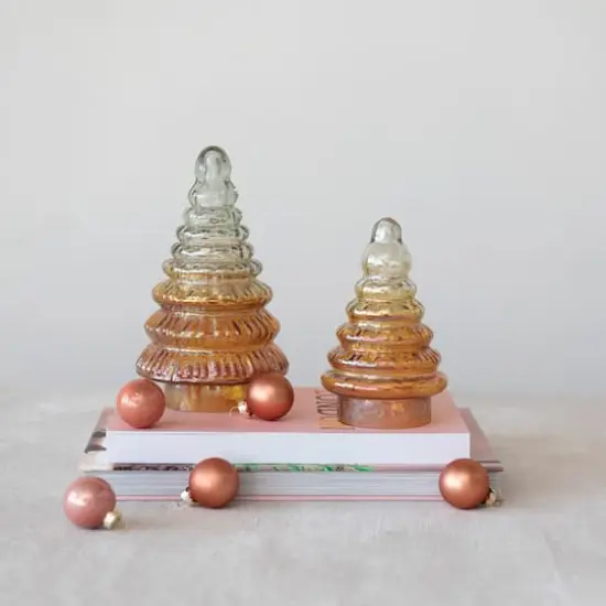 Hello Honey&reg; Amber & Cream Mercury Glass Tree {3}