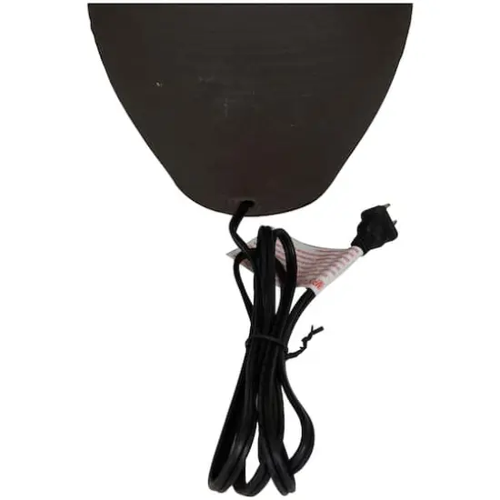 CosmoLiving by Cosmopolitan Black Ceramic Gourd Style Base Table Lamp with Drum Shade 15" x 15" x 26" {4}