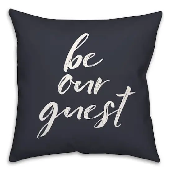 18" Be Our Guest Throw Pillow Navy {1}