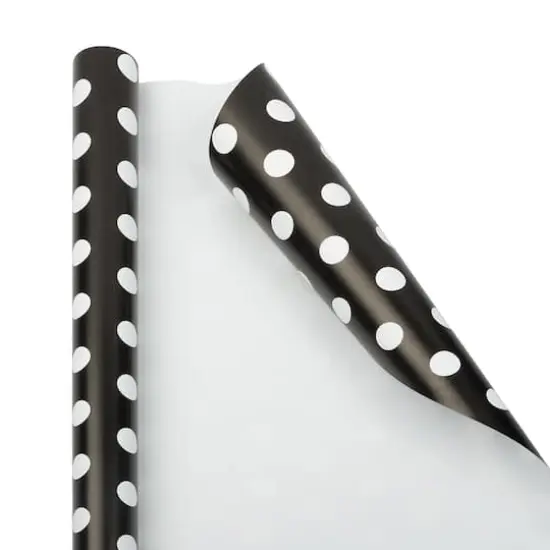 JAM Paper Polka Dot Gift Wrap Black and White {1}