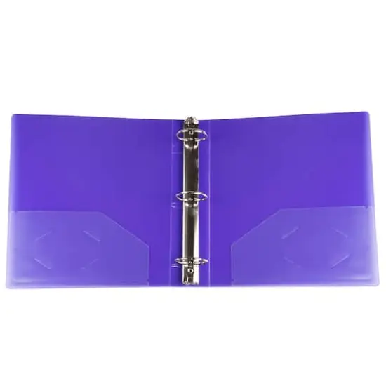 JAM Paper 2" Glass Twill Plastic 3-Ring Binder Purple {5}