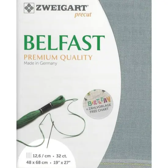 Zweigart&reg; Precut Belfast 32 Count Canvas, 19" x 27" Pearl Smoky {1}