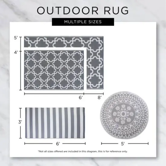 DII&reg; Buffalo Check Outdoor Rug, 4ft. x 6ft. French Blue/White {7}
