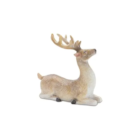 Mini Glittered Holiday Deer Figurines Set {5}