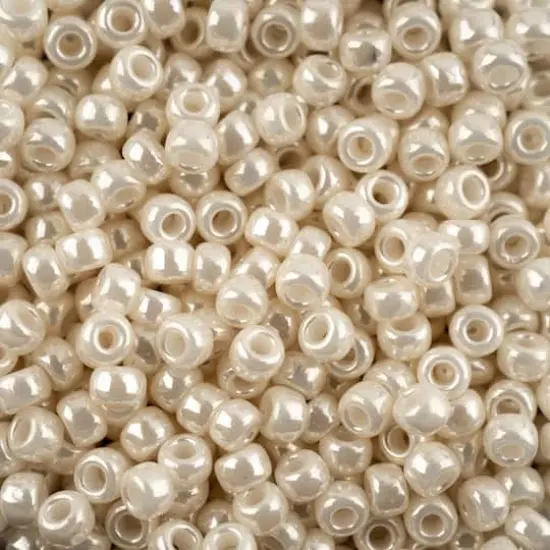 John Bead 8/0 Miyuki Glass Seed Beads, 12g Antique Ivory Pearl Ceylon {1}