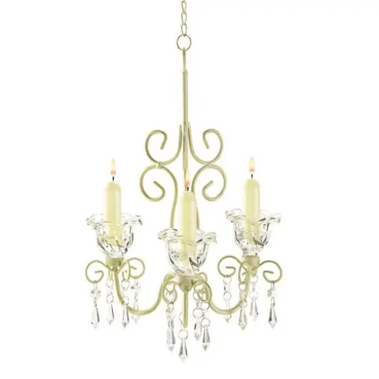 24.75" Shabby Elegance Scrollwork Candle Chandelier {1}