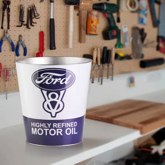 American Art D&eacute;cor&trade; 11" Ford V8 Decorative Metal Trash Can {3}