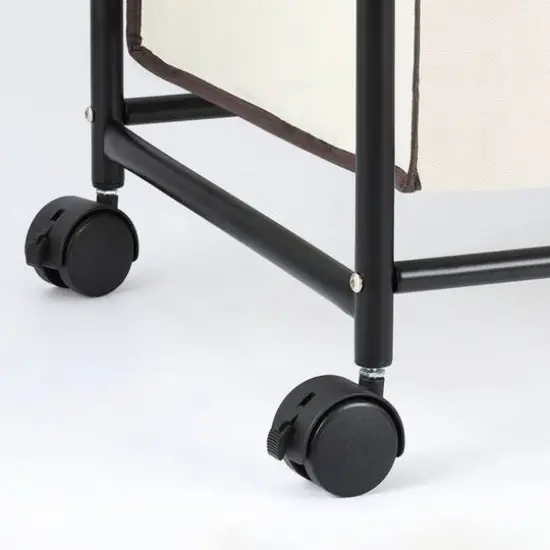 NEX&trade; 30" Brown Removable 3-Bag Laundry Sorter {4}